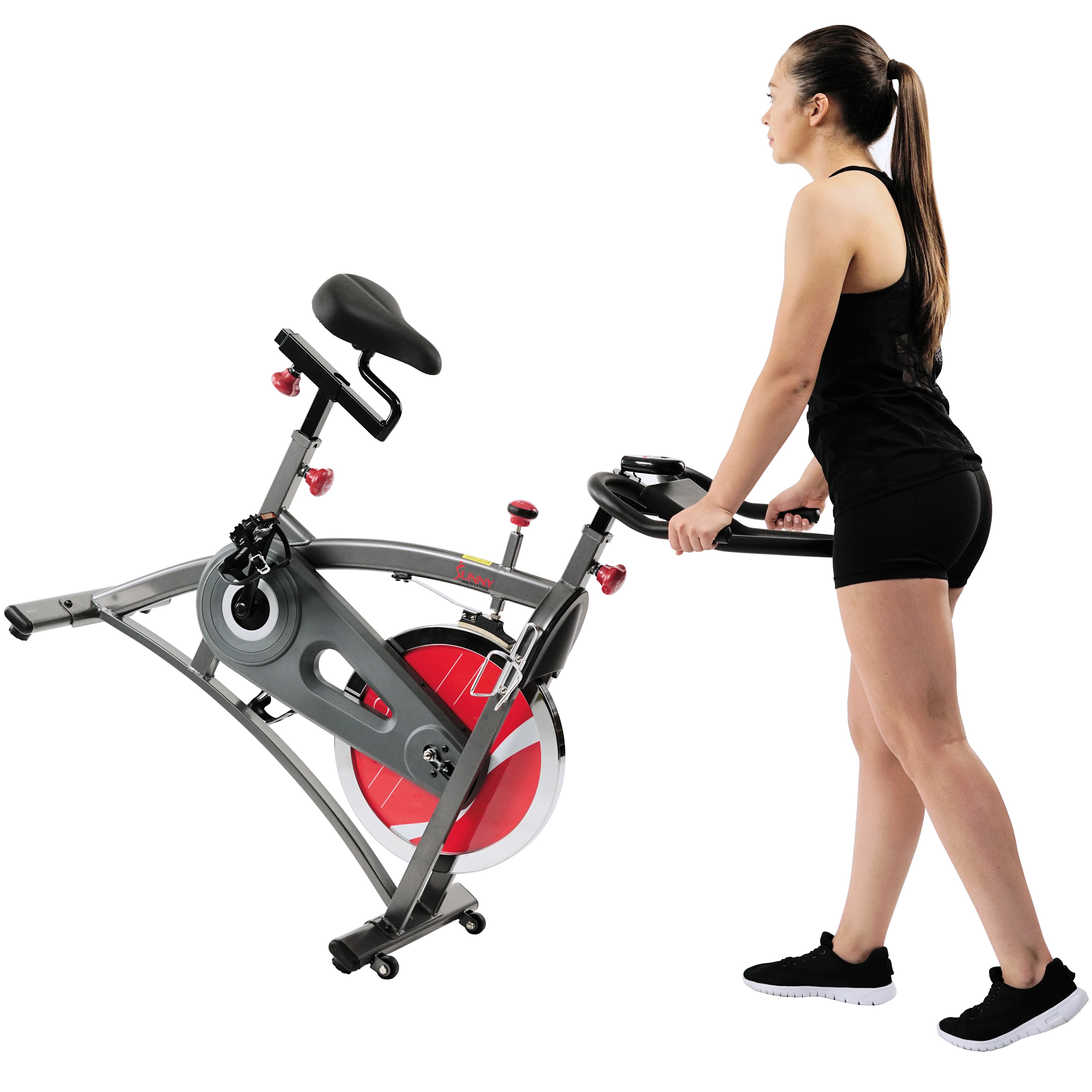  Belt Drive Exercise Bike Indoor Cycling Bike w/ LCD Monitor、mySite、ghnorth