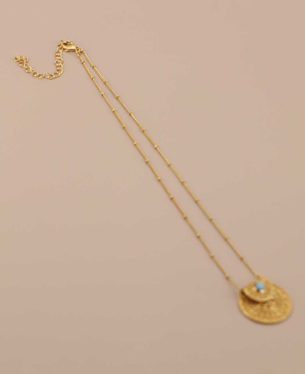 Inspirational Gold Plated Mandala Necklace with Larimar Stone、mySite、topwebapps