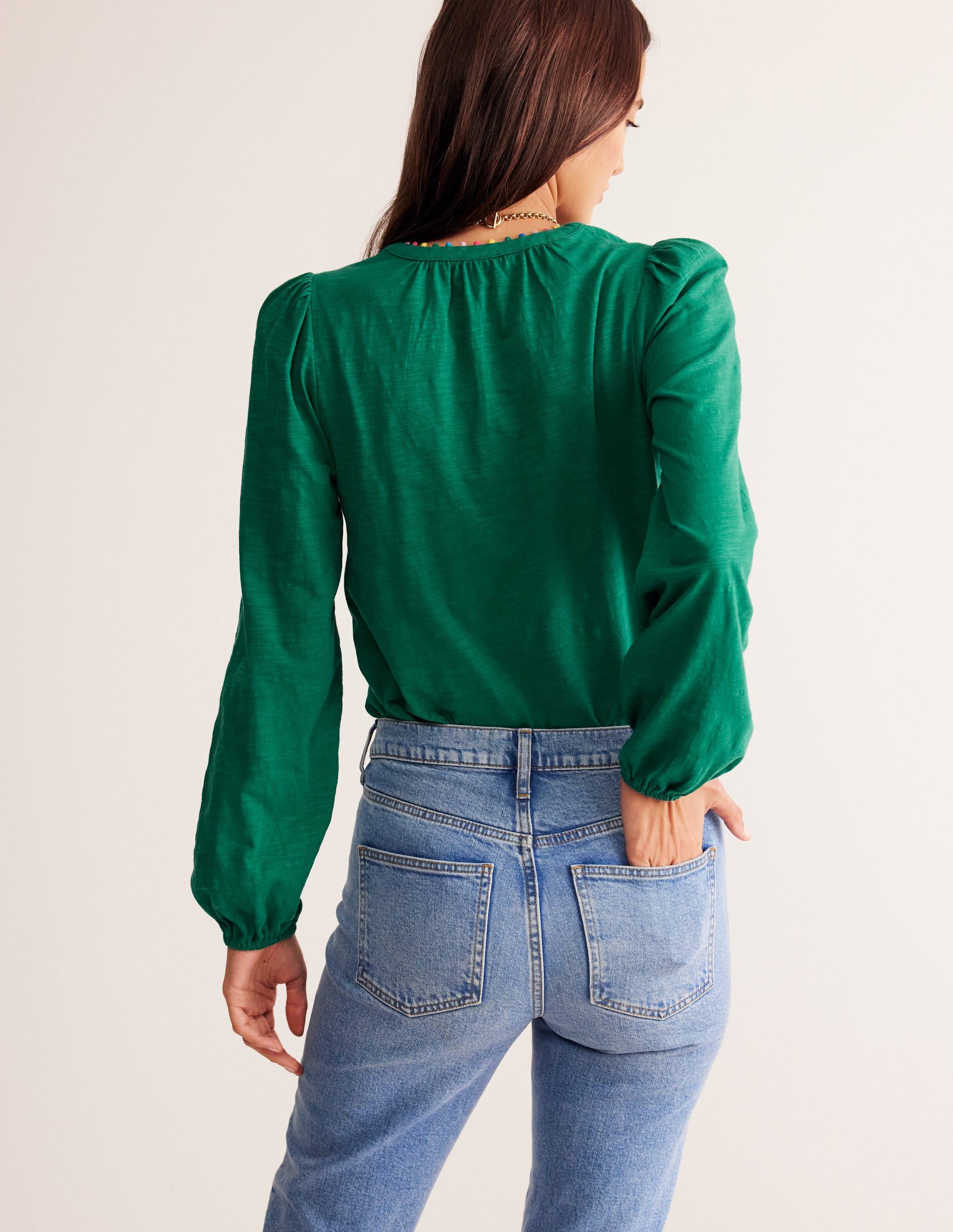 Ali Long Sleeve Pom Top-Malachite、mySite、ashleygrahame