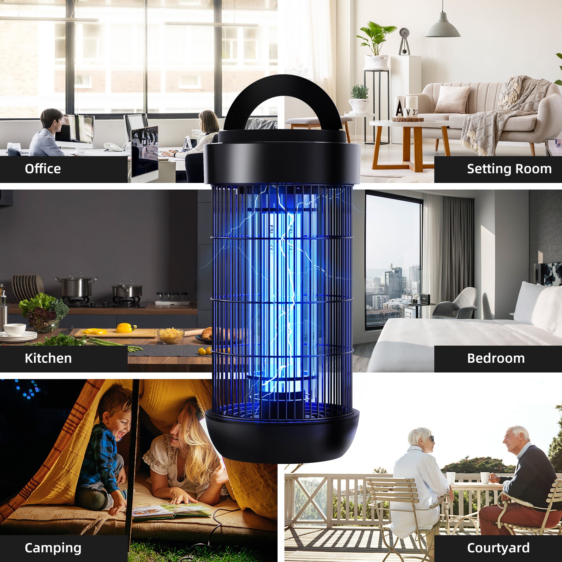 KLOUDIC Waterproof 4000V Mosquito Killer Electronic Insect Fly Trap Bug Zapper for Outdoor and Indoor Flies, Mosquitoes and Gnats、mySite、fannypackpong