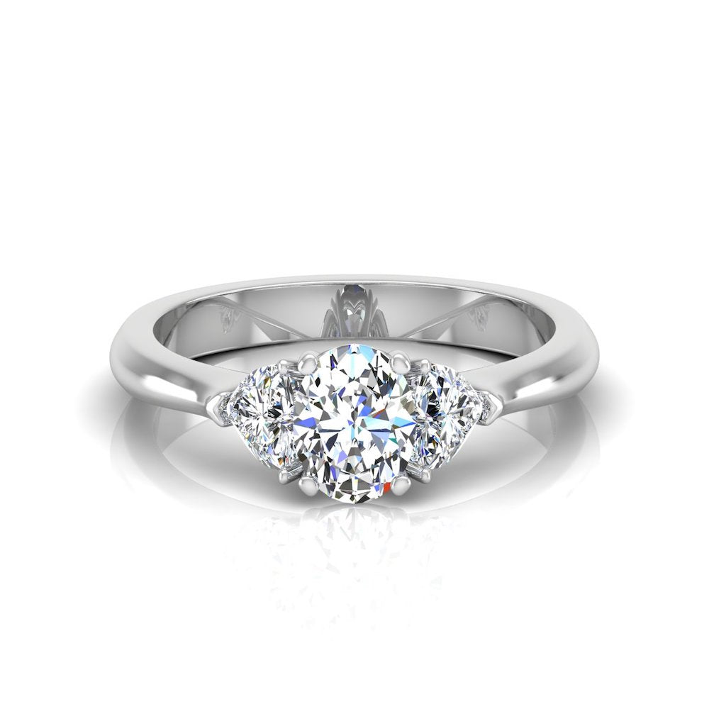 Three-Stone Oval & Heart Moissanite Engagement Ring、mySite、hinf8tx79