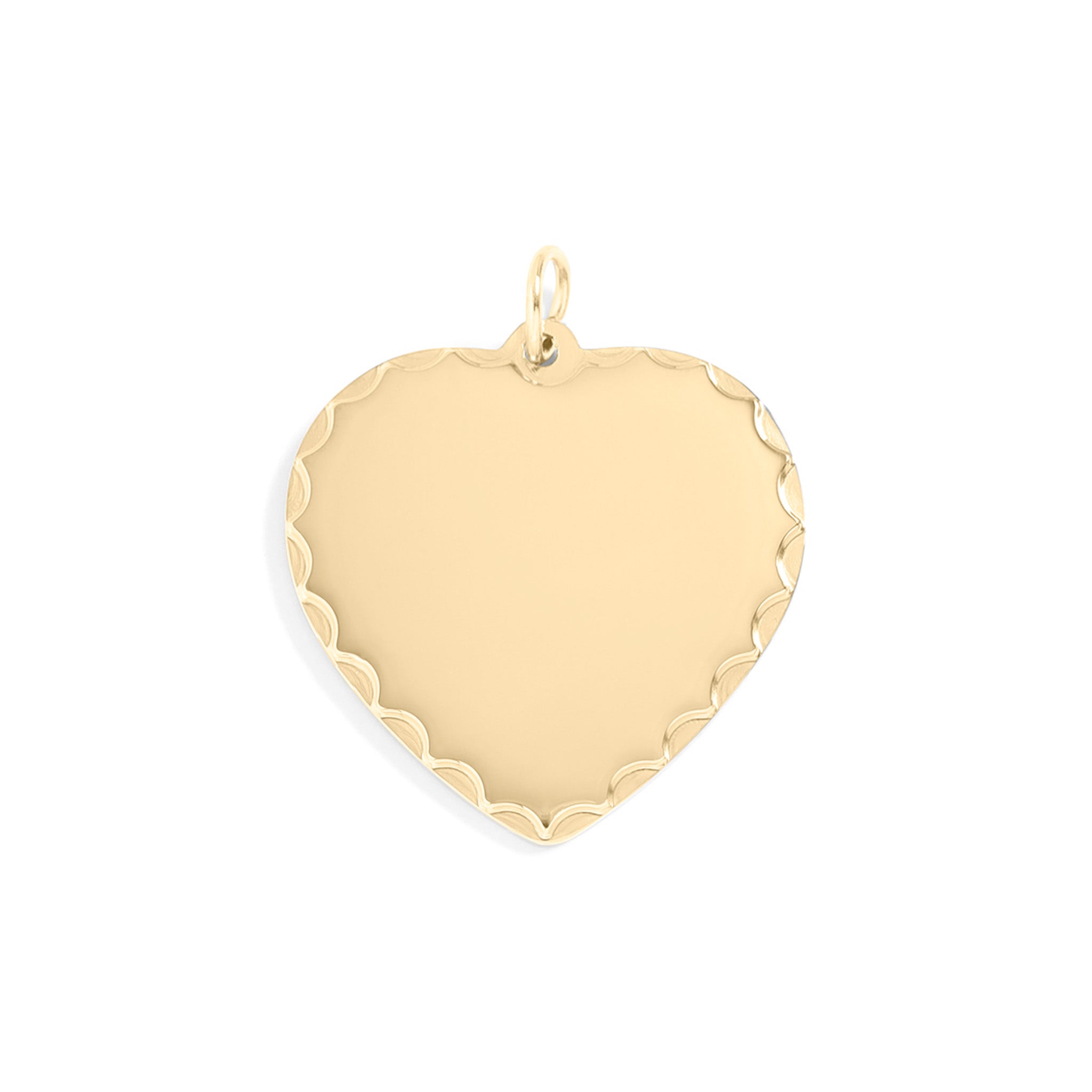 18K Gold PVD Stainless Steel Scalloped Edge Blank Heart Pendant / SBB0051、mySite、dreamappss