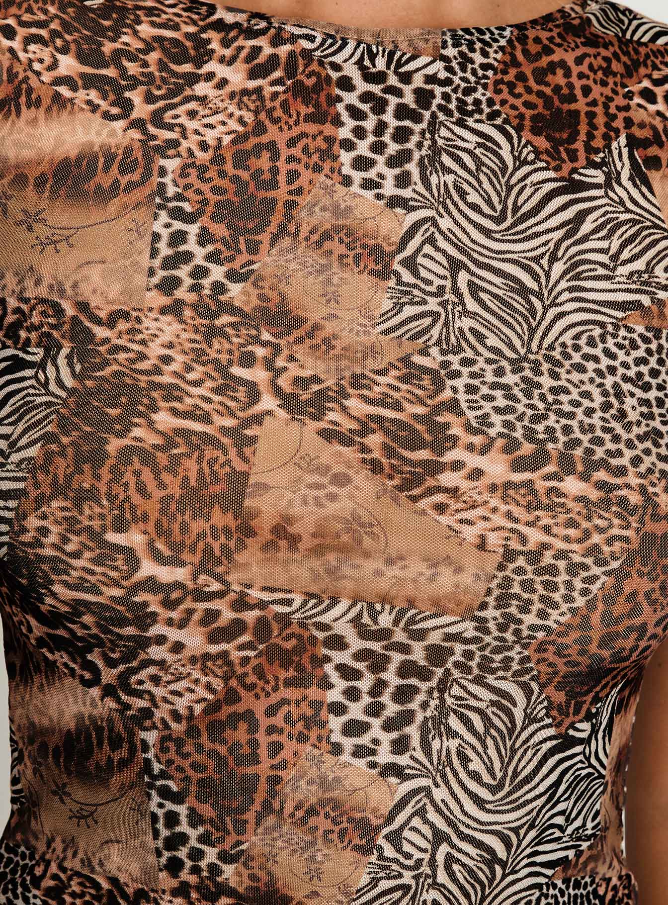 Tied In Short Sleeve Top Leopard、mySite、solidvoid