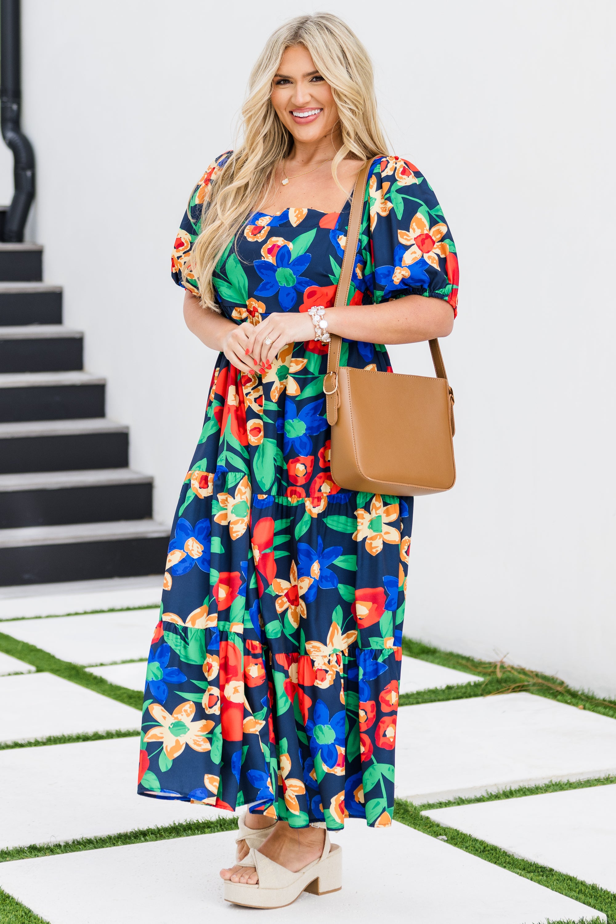  Let's Get Away Dress, Navy Floral、mySite、justintrudeaud