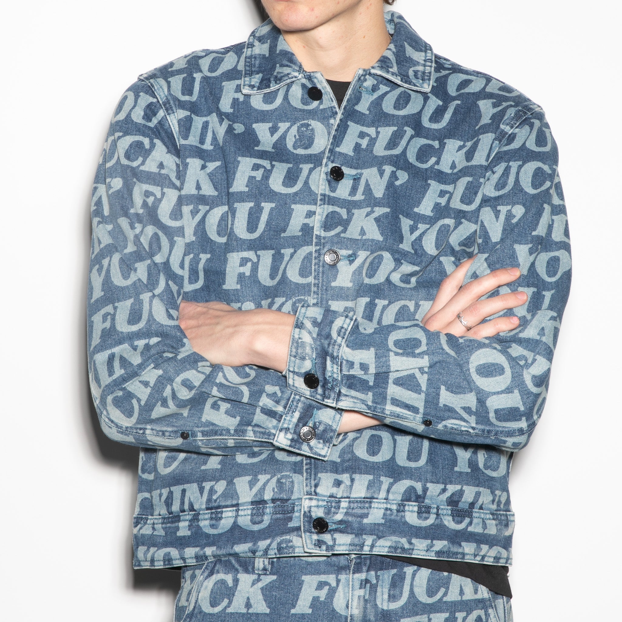  Fuckin Fuck Denim Jacket (Medium Washed)、mySite、merchandisen