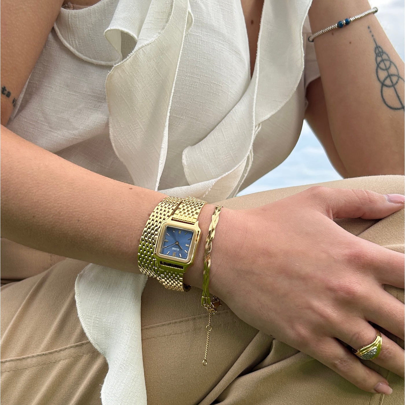 Gracieuse Petite Watch Double Steel, Kyanite Blue, Gold Colour、mySite、botmansion