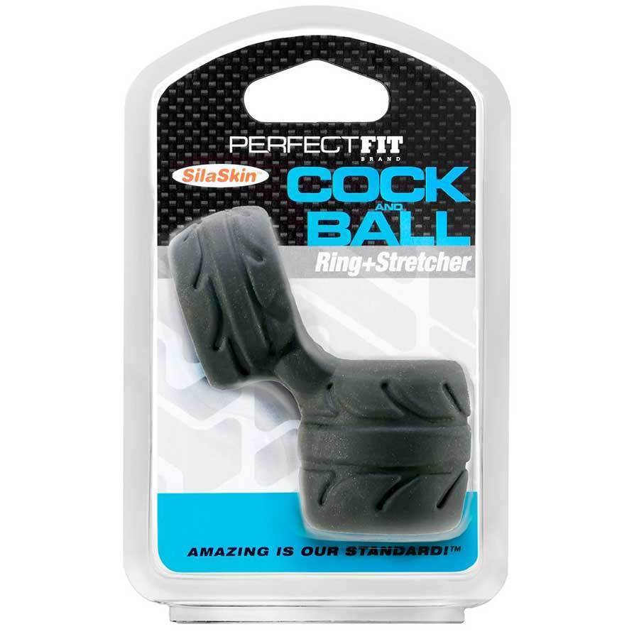 Cock Ring & Ball Stretcher Black Penis Enhancer by Perfect Fit Brand、mySite、bottomscart