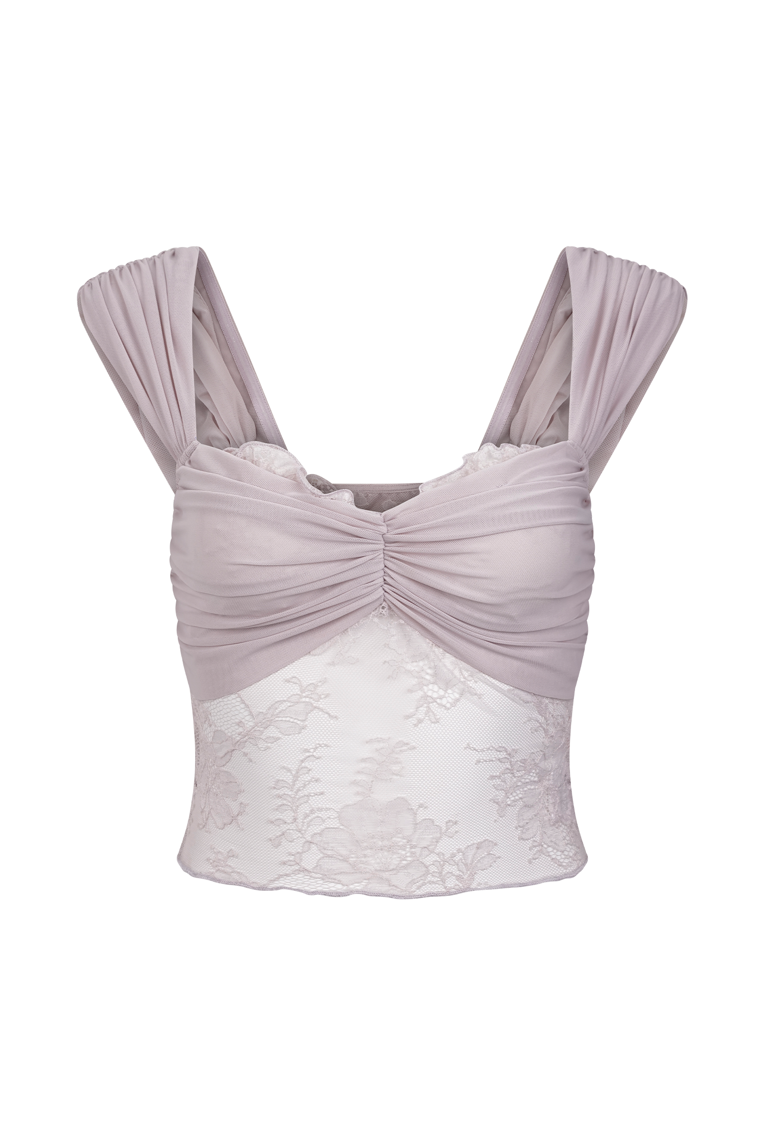 Guinevere Lace And Mesh Top - Lilac、mySite、solidvoid