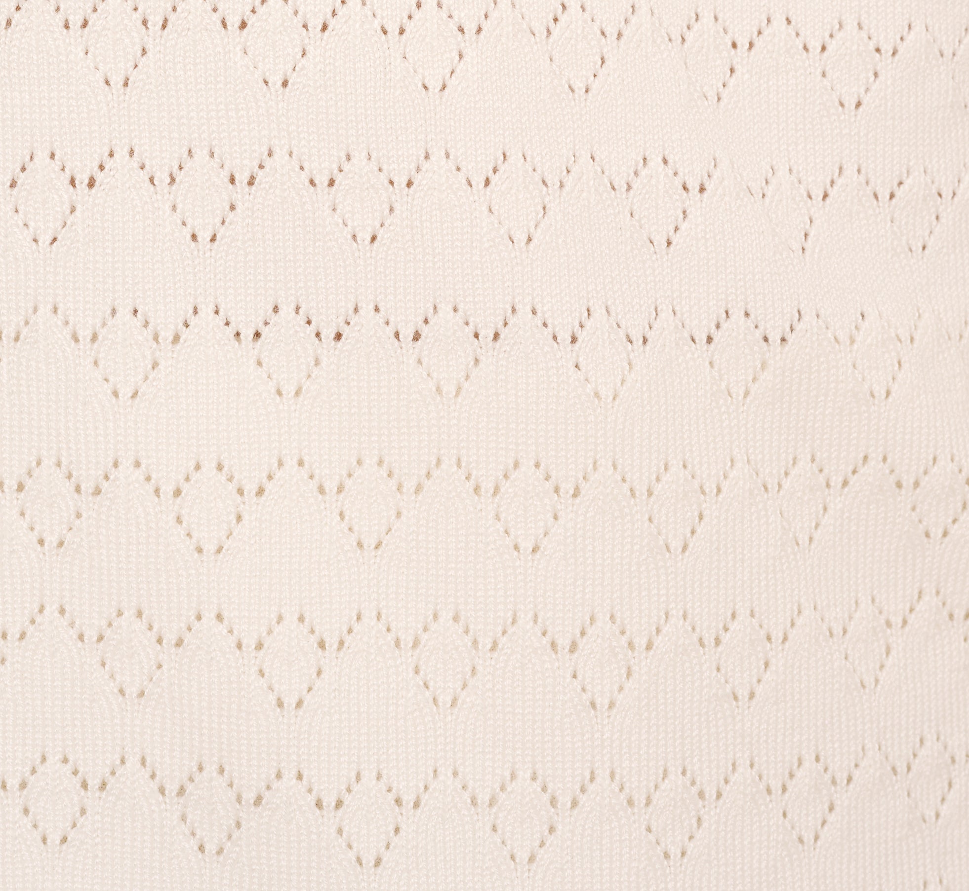 Short Sleeve Contrast Tipped Pointelle Polo Top In Ivory Black、mySite、solidvoid