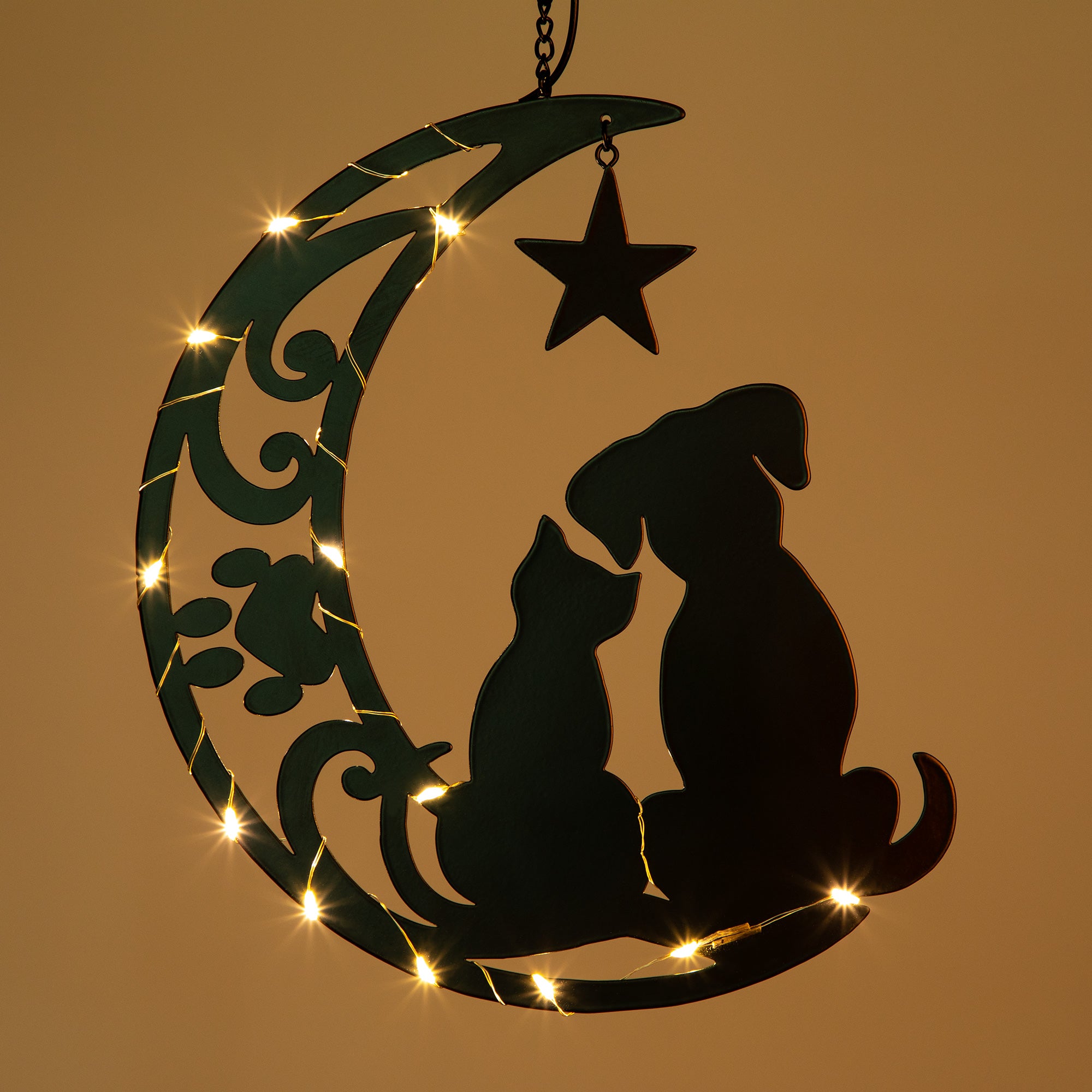 Star Gazing Pets On The Moon Solar Hanging Light、mySite、camillekostekn
