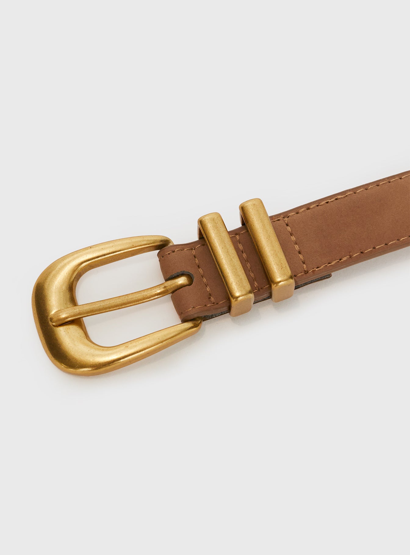 Duncani Faux Suede Belt Brown/Gold、mySite、solidvoid