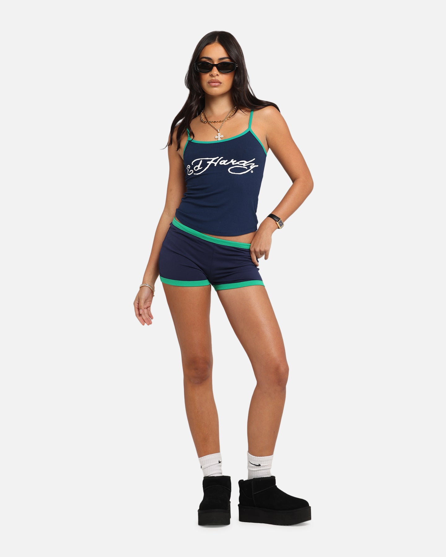 Ed Hardy Women's Logo Camo Singlet Navy/Green、mySite、zt4zffjzw