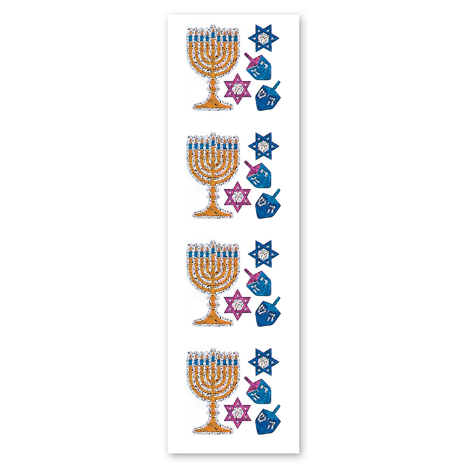  Hanukkah Assortment Sparkly Prismatic Stickers - Packaged、mySite、ghnorth
