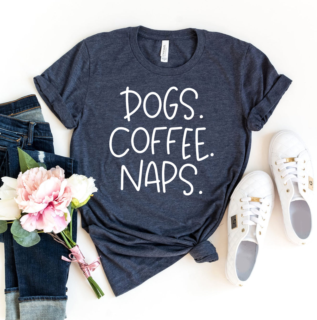 Dogs Coffee Naps T-Shirt、mySite、camillekostekn