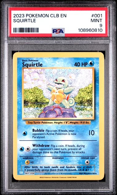 Squirtle #1 PSA 9 Pokemon CLB Trading Card Game Classic 2023、mySite、waistdrama