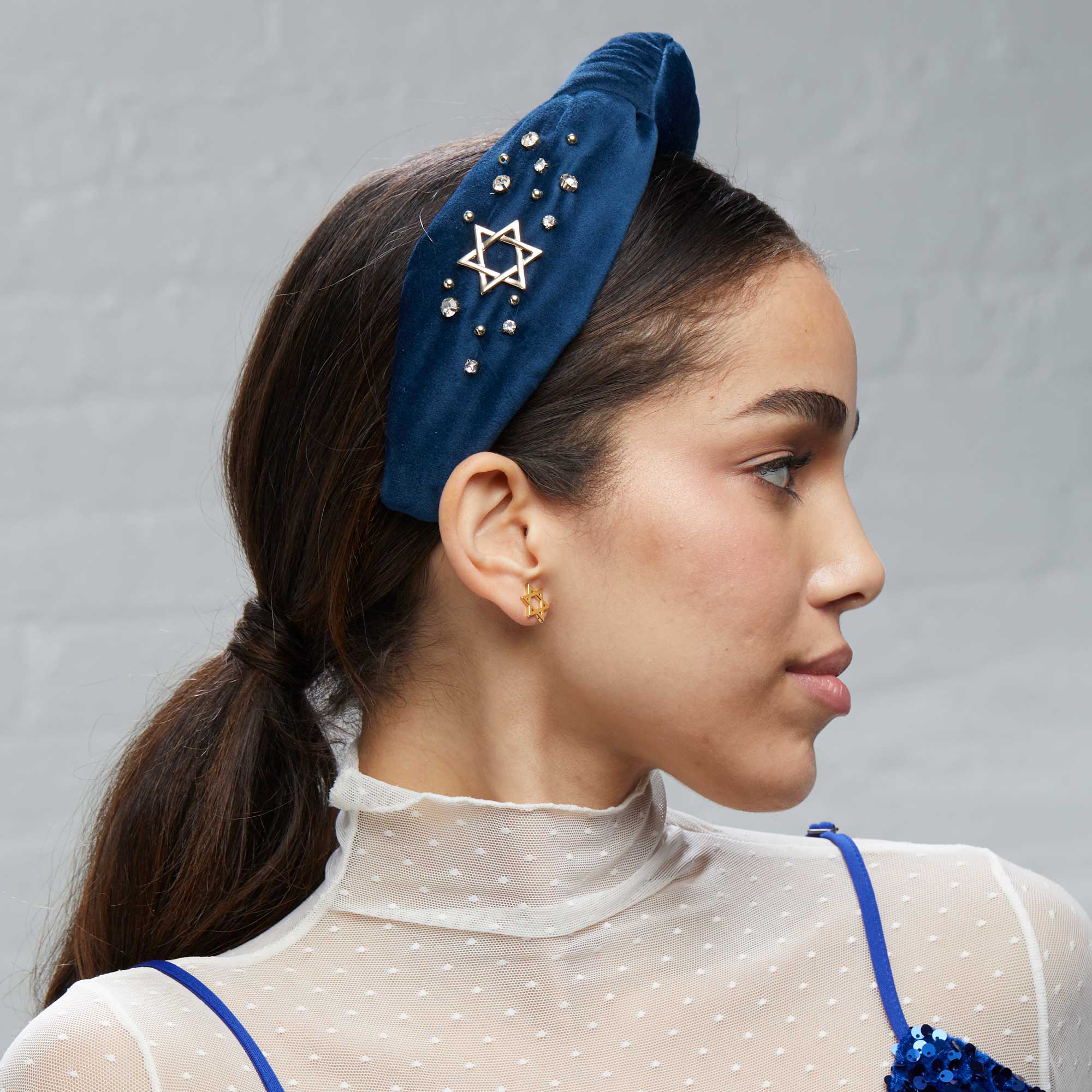 Crystal Star of David Knotted Headband by Lele Sadoughi、mySite、topwebapps