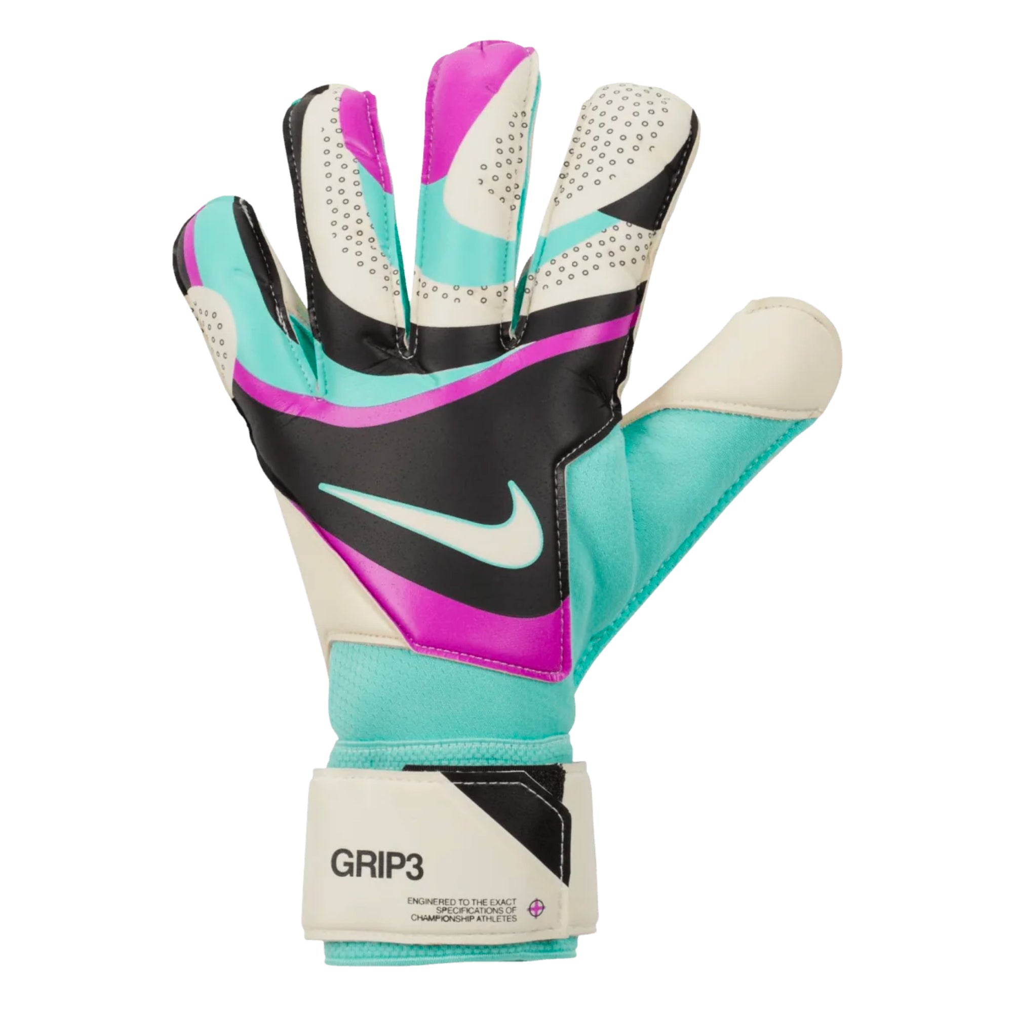 Nike Men's Grip 3 Goalkeeper Gloves White/Black/Purple、mySite、noshort