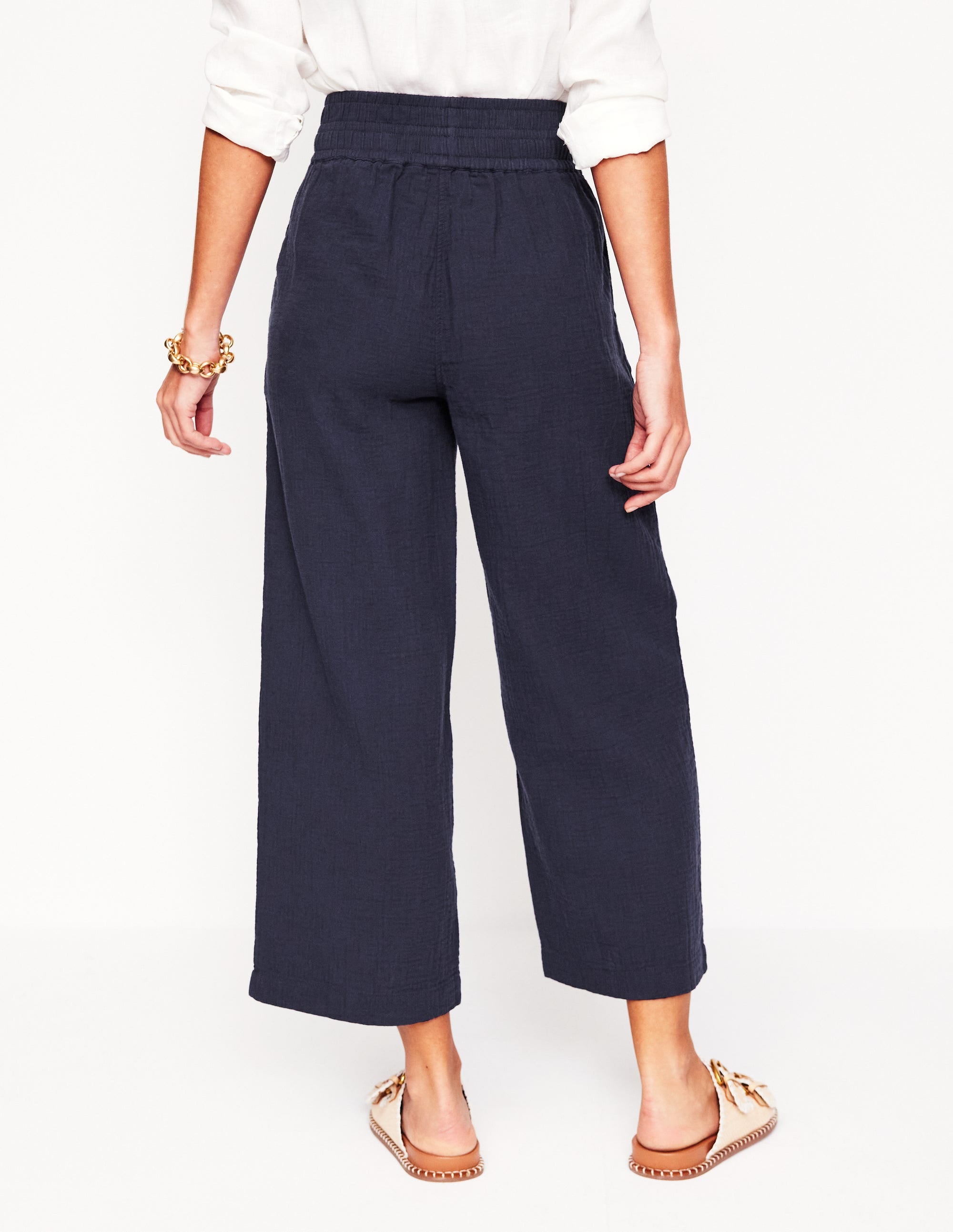  Cropped Double Cloth Pants-Navy、mySite、ashleygrahame