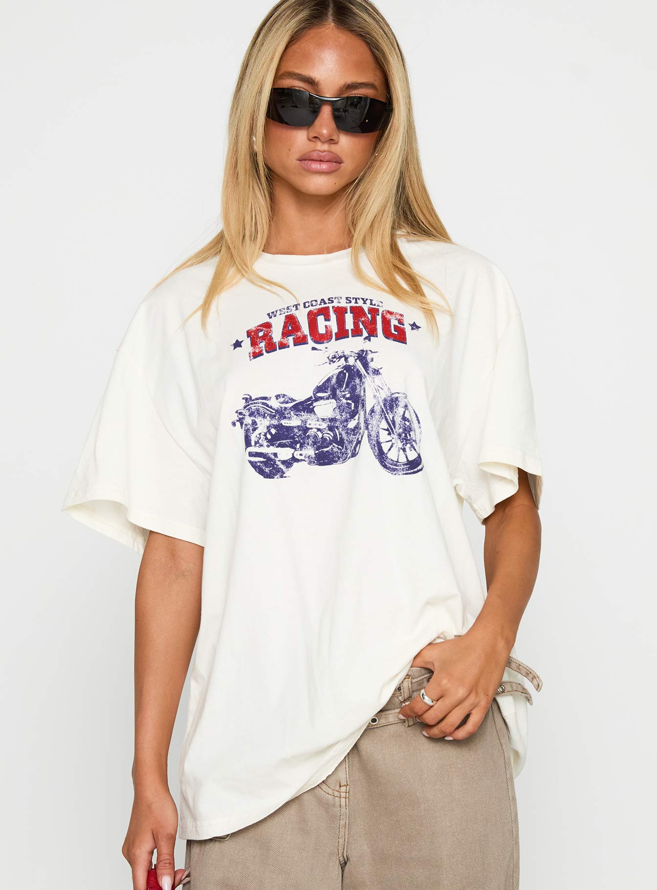 West Coast Style Oversized Tee White、mySite、solidvoid