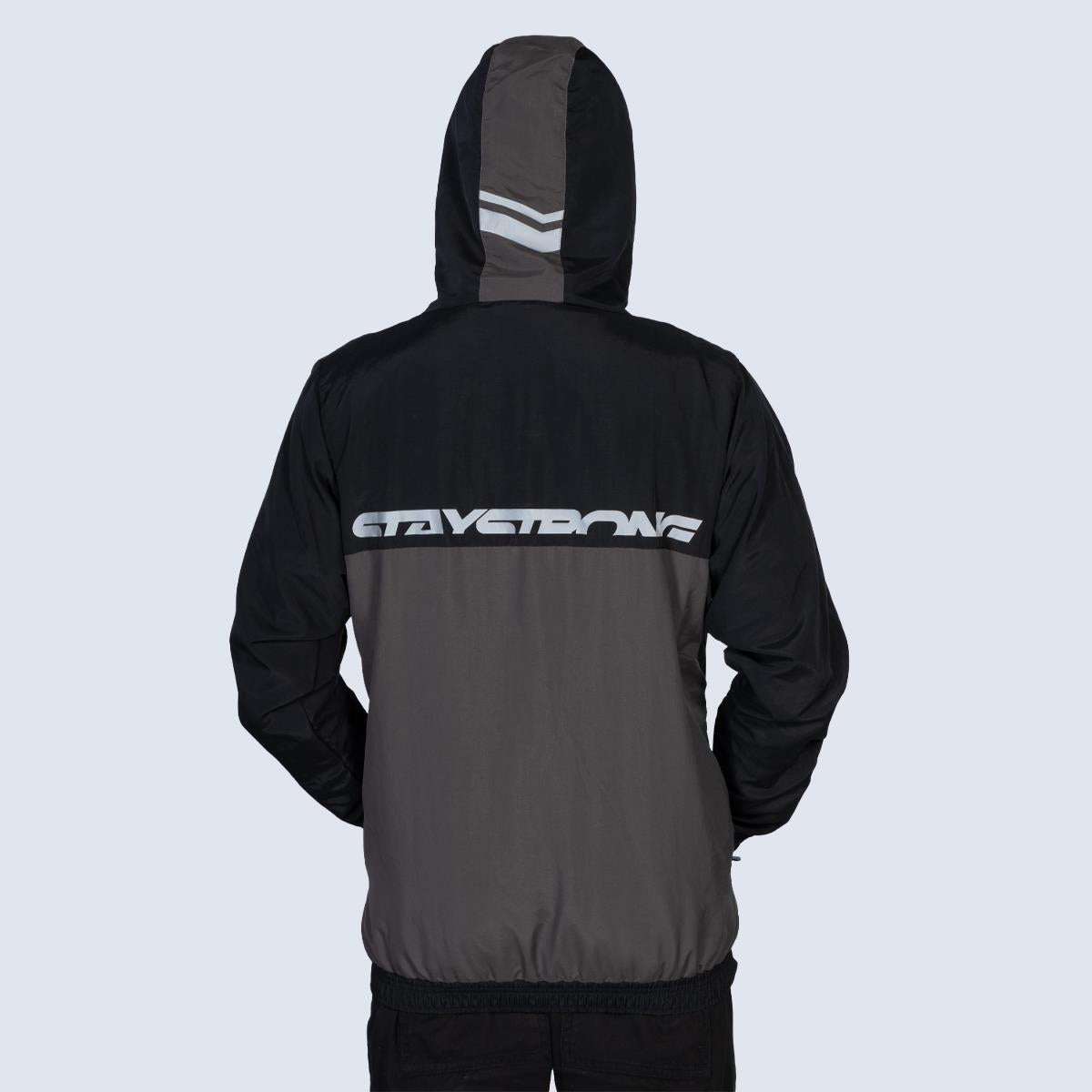  Stay Strong Cut Off Vertical Full Zip Jacket - Black/Grey、mySite、merchandisen