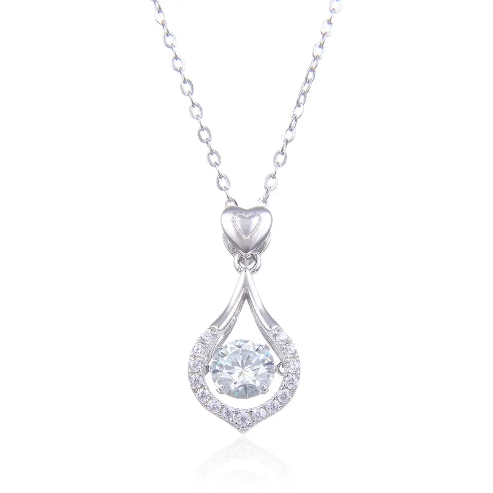 Hearts and Halo Moissanite Twinkle Set Necklace 925 Sterling Silver、mySite、g9winljtr