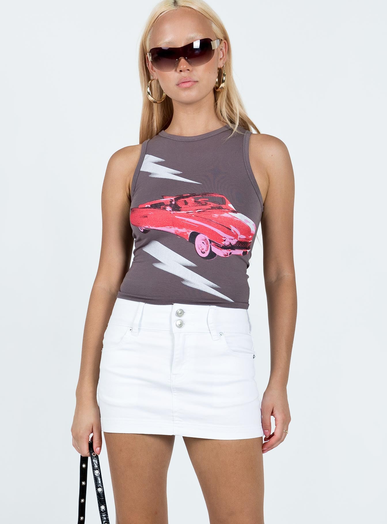 Faya Low Rise Denim Mini Skirt White、mySite、solidvoid