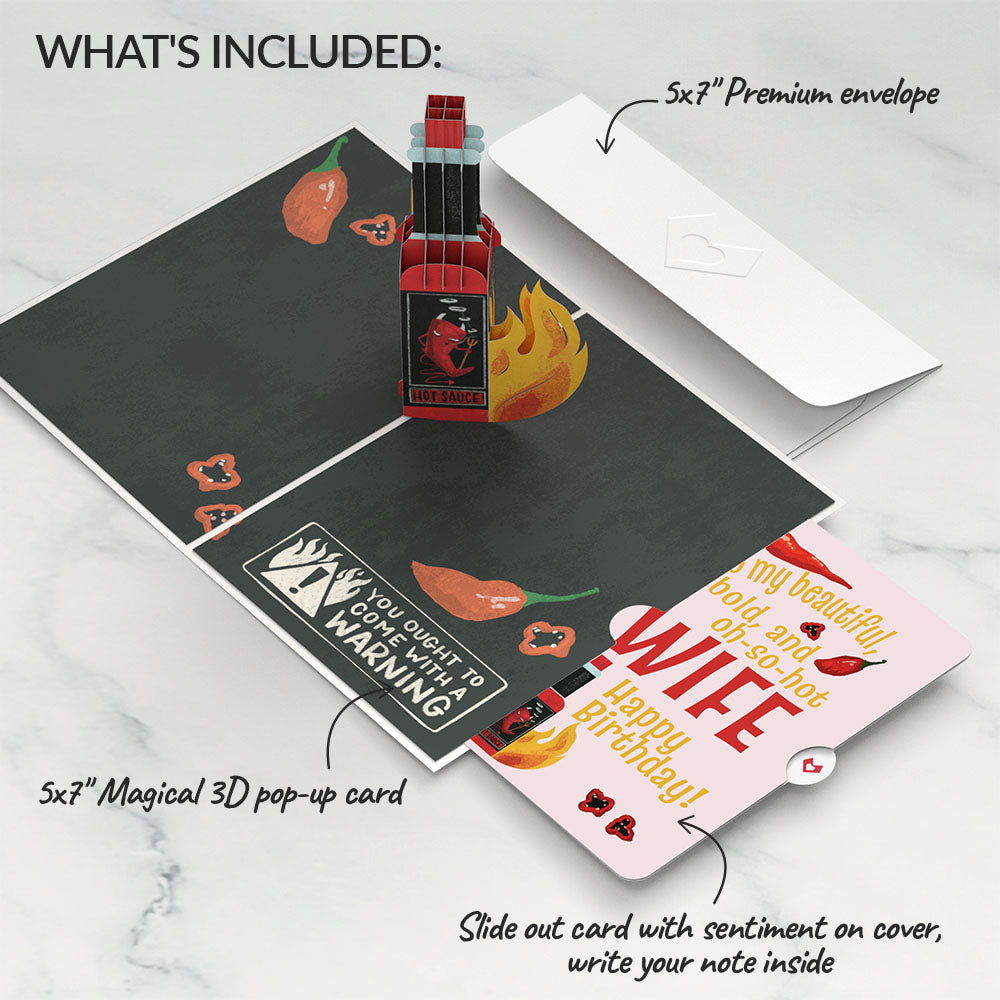 You’re So Hot - Hot Sauce Birthday Pop-Up Card and Sentiment Set for Wife、mySite、solidvoid