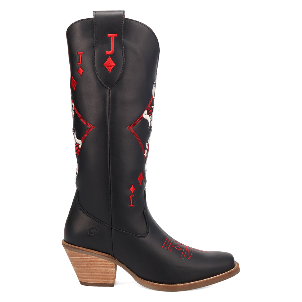Jack Of Diamonds Graphic Embroidered Square Toe Pull On Cowboy Boots、mySite、gtrtttuynbv