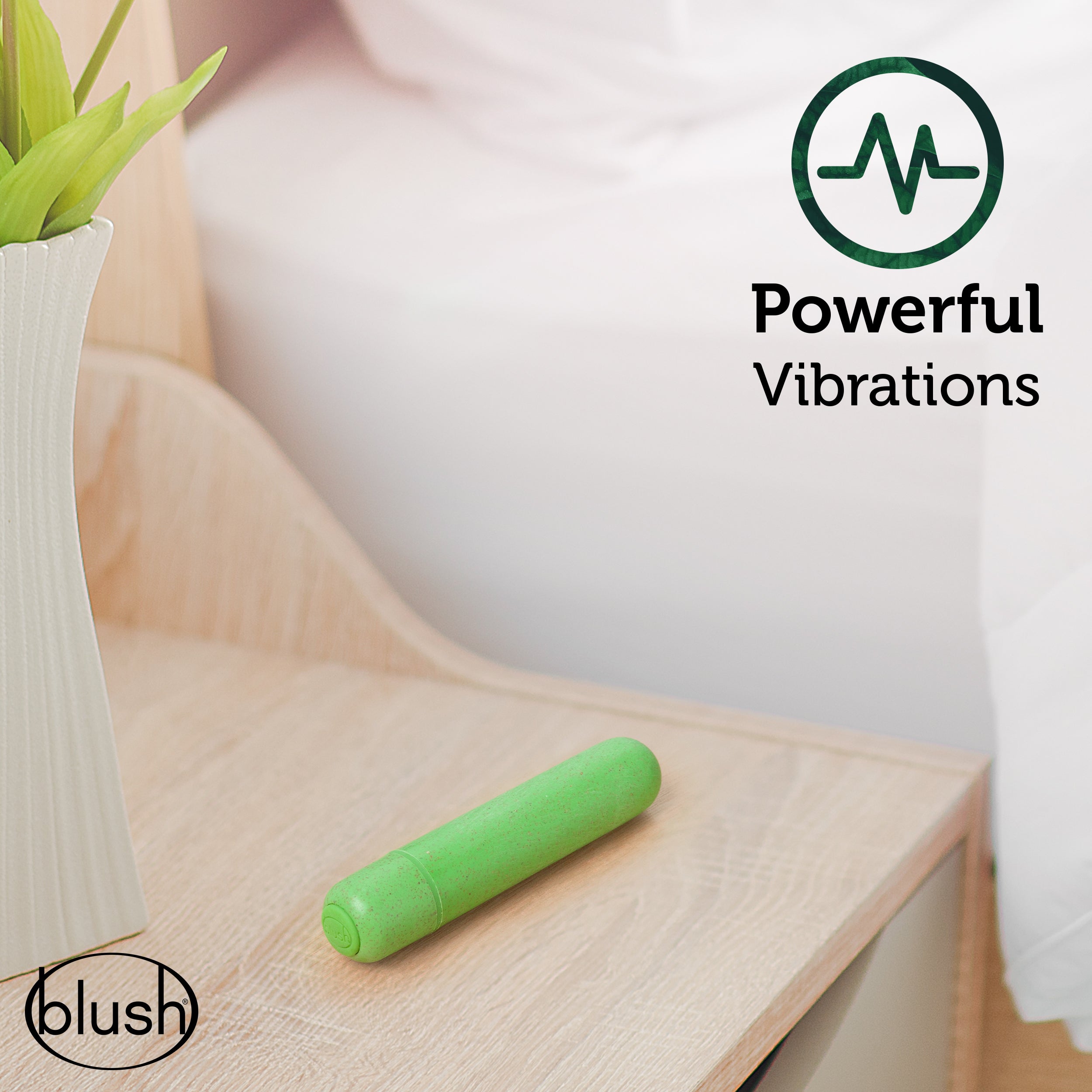 Gaia® By Blush | Eco Bullet: Plant-Based 4 Smooth Waterproof Bullet Vibrator in Green - Made from Sustainable BioFeel™、mySite、bottomscart