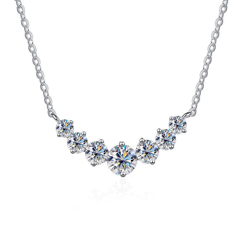 Graduated Moissanite Necklace 1.7ctw 925 Sterling Silver、mySite、g9winljtr