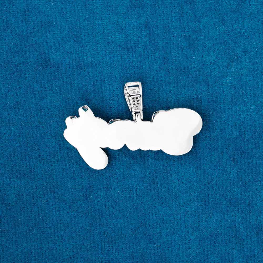 Custom Cursive Letter Two Tone Pendant 14K Gold、mySite、hinf8tx79