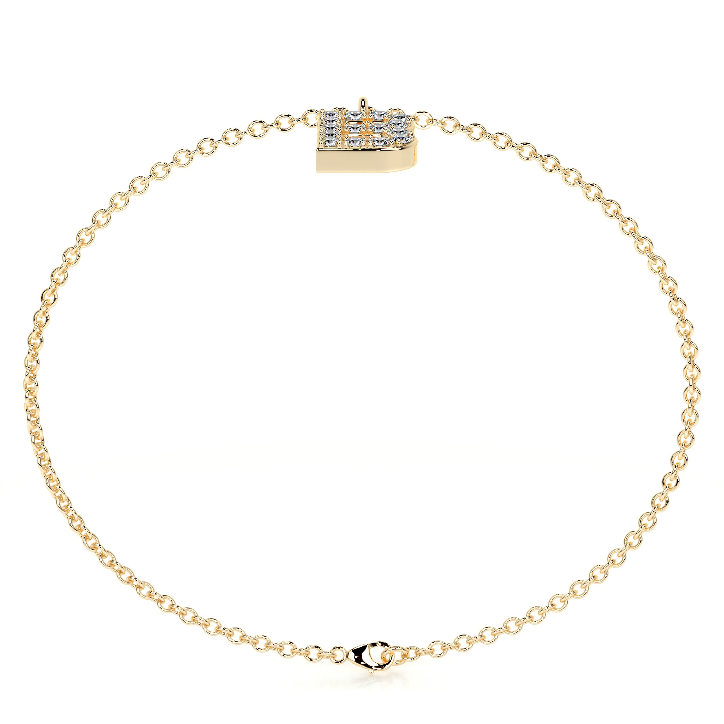Barbara Letter Diamonds Bracelet (0.15 Carat) -18K Yellow Gold、mySite、hinf8tx79