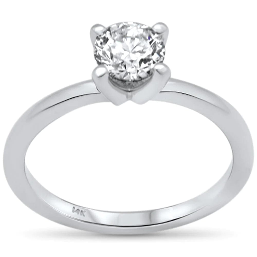 .75ct G SI 14K White Gold Round Diamond Solitaire Ring Size 6.5、mySite、g9winljtr
