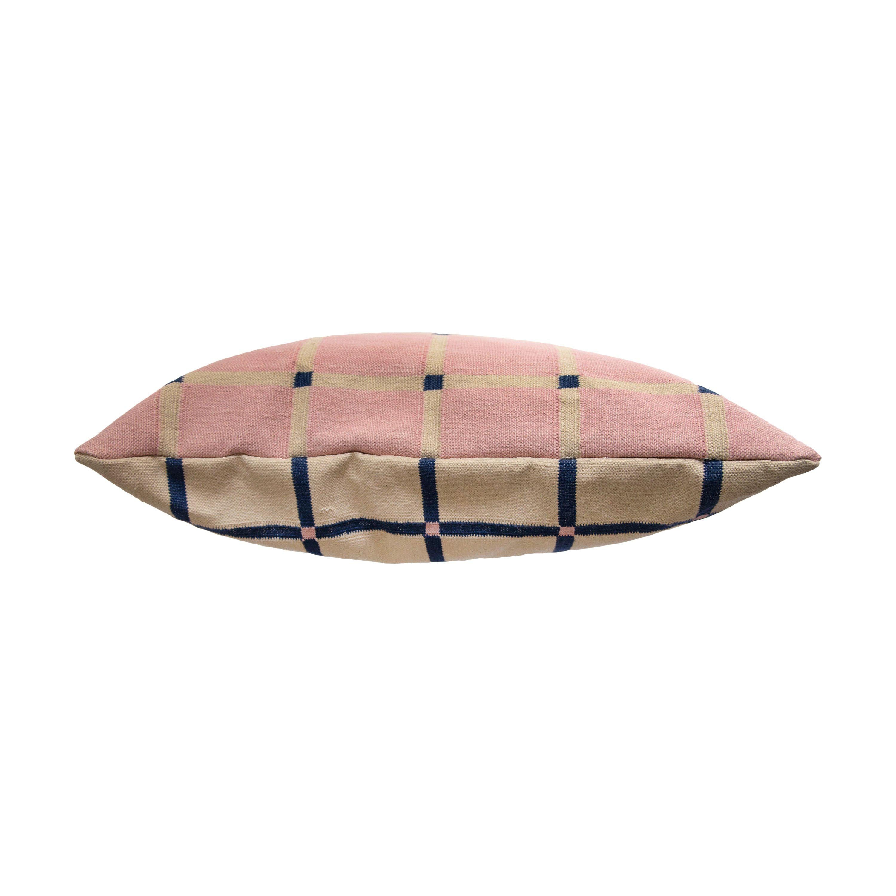 Grid Pillow Reversible Navy and Pink、mySite、gigharbornorthrealestate