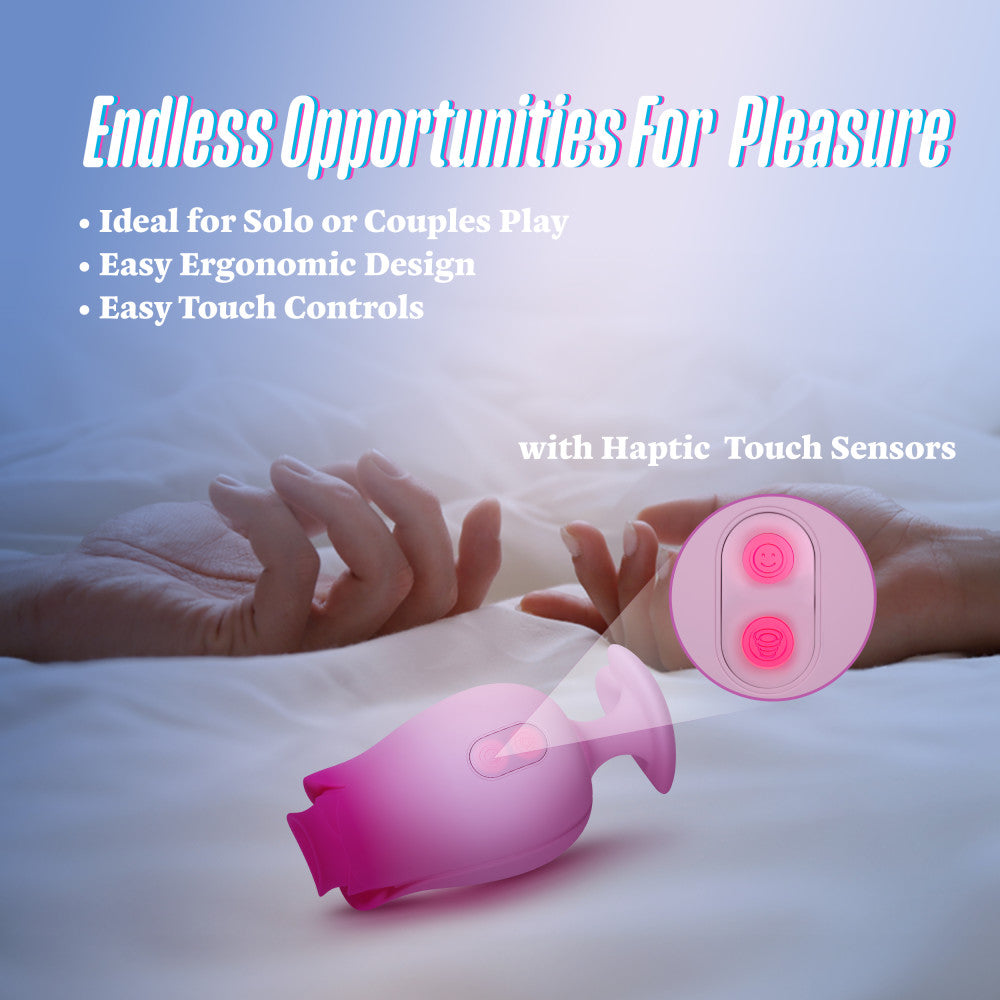 Aria | Tulip Trance Silicone Personal Massager with Suction & Tongue-Fluttering Sensations – Pink、mySite、bottomscart