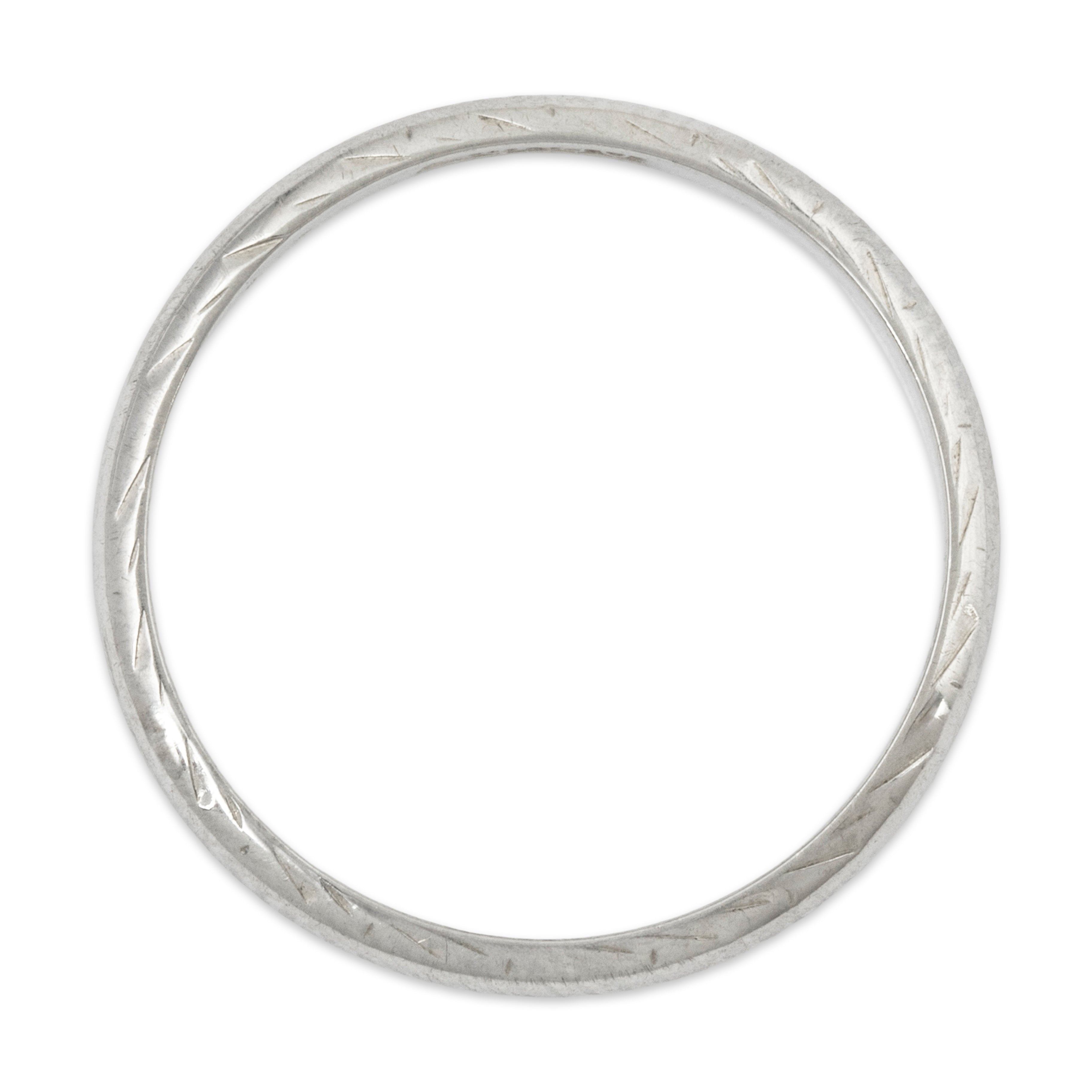 Antique 18k White Gold Blossom Border Band Ring 5.75、mySite、hinf8tx79