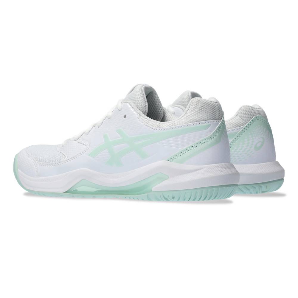 Asics Gel Dedicate 8 Women's Tennis Shoe (White/Pale Blue)