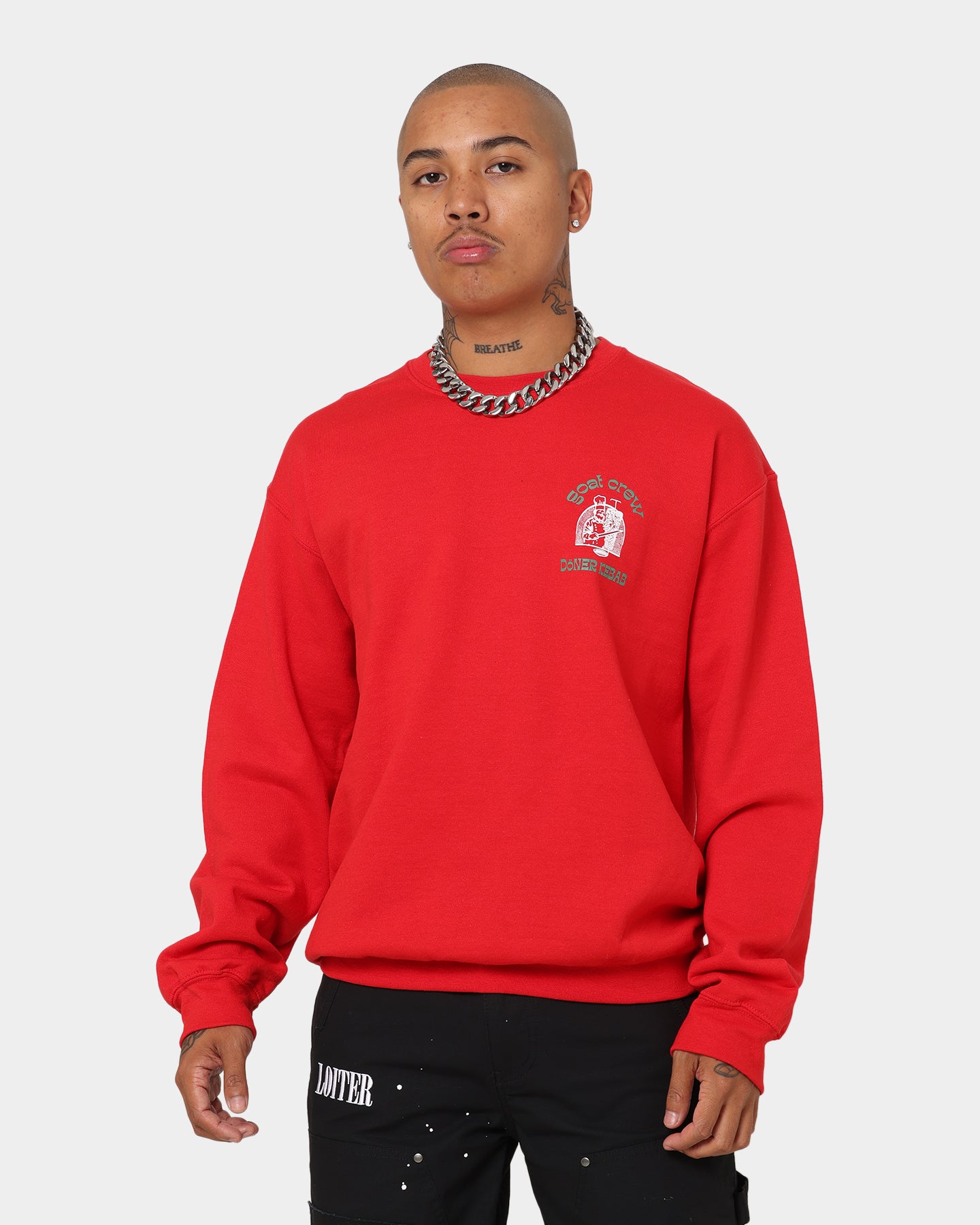 Goat Crew Döner Kebab Crewneck Red、mySite、zt4zffjzw