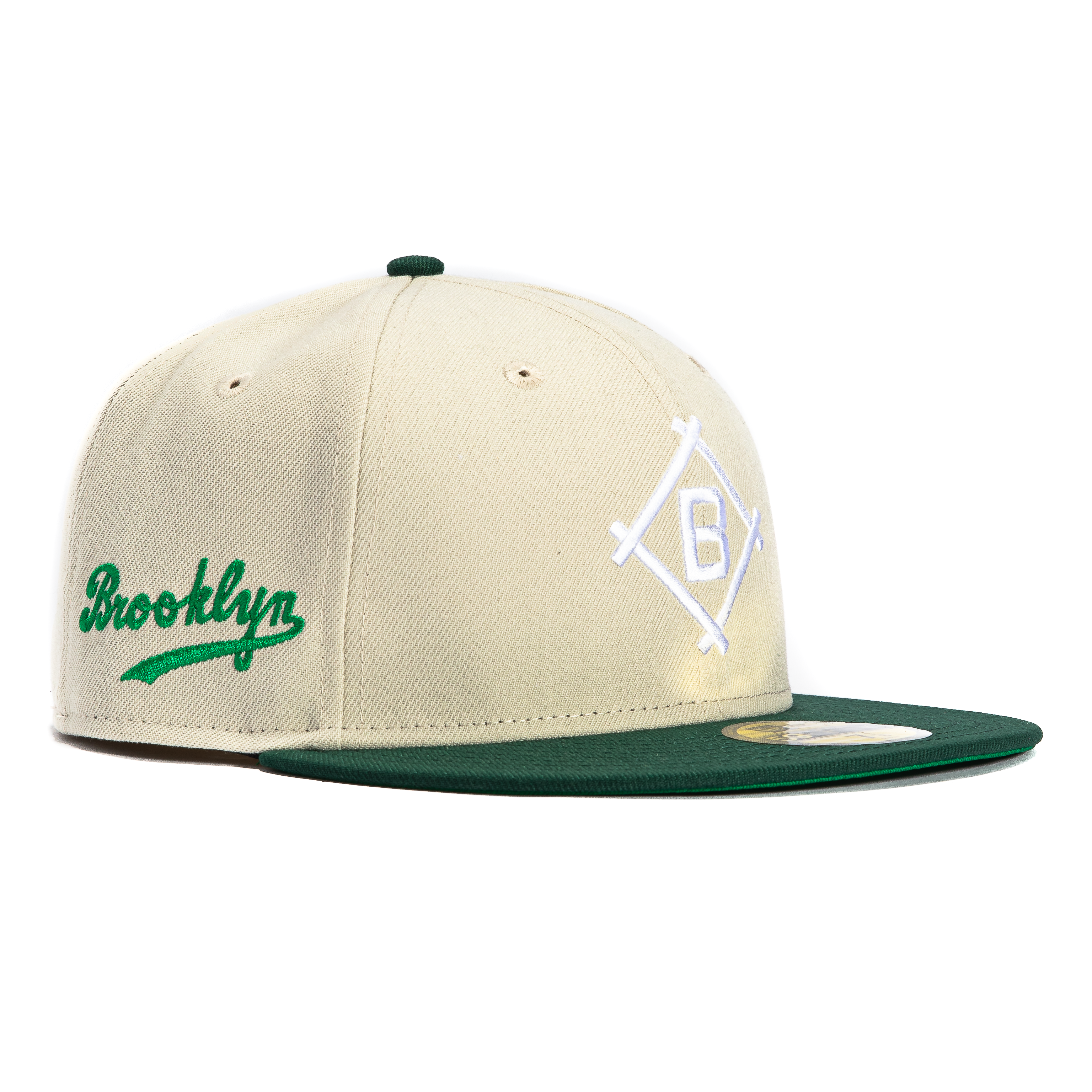 New Era 59Fifty Brooklyn Dodgers Logo Patch 1912 Hat - Stone, Green、mySite、vikingsvslions