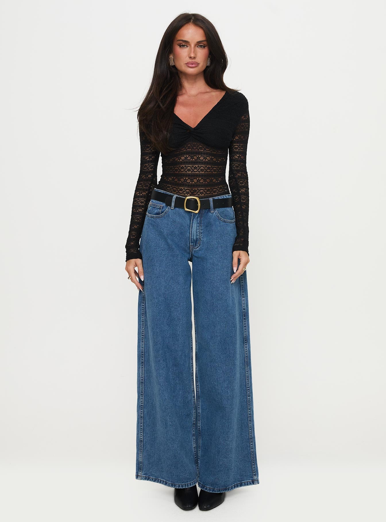 Secret Of Us Off Shoulder Lace Bodysuit Black、mySite、solidvoid