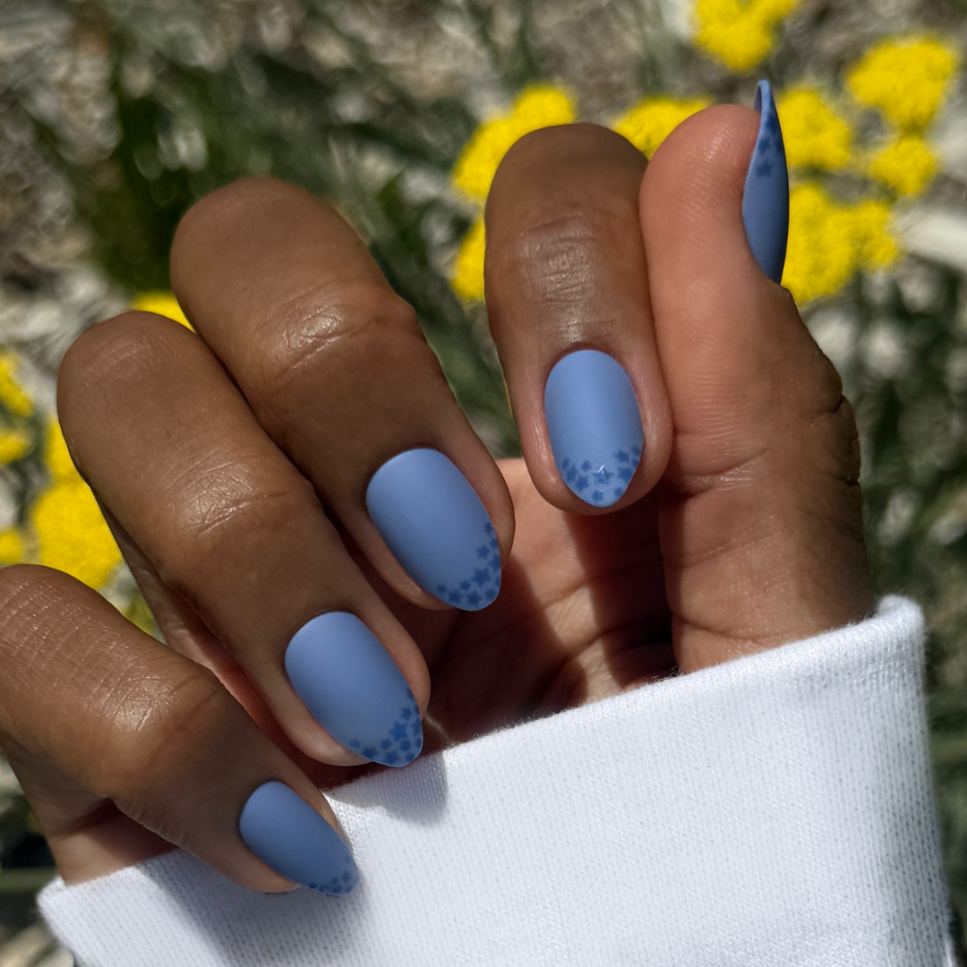 Starry Matte Magic Mani - Press-On | Medium | Almond、mySite、solidvoid