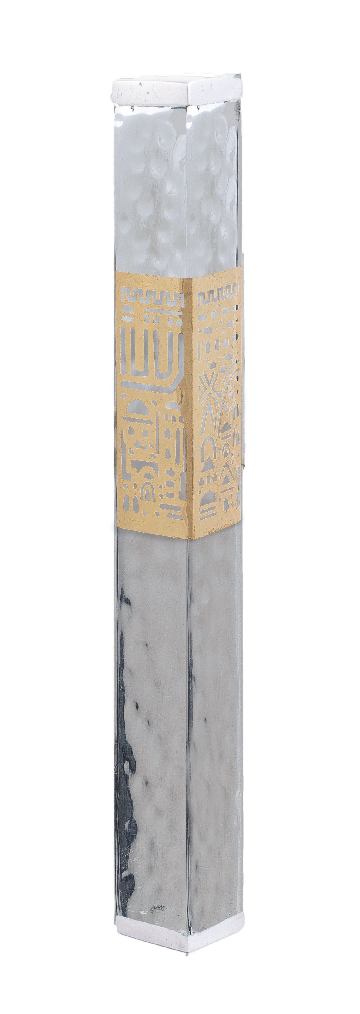 Jerusalem Metal Cutout Hammered Mezuzah by Yair Emanuel、mySite、topwebapps
