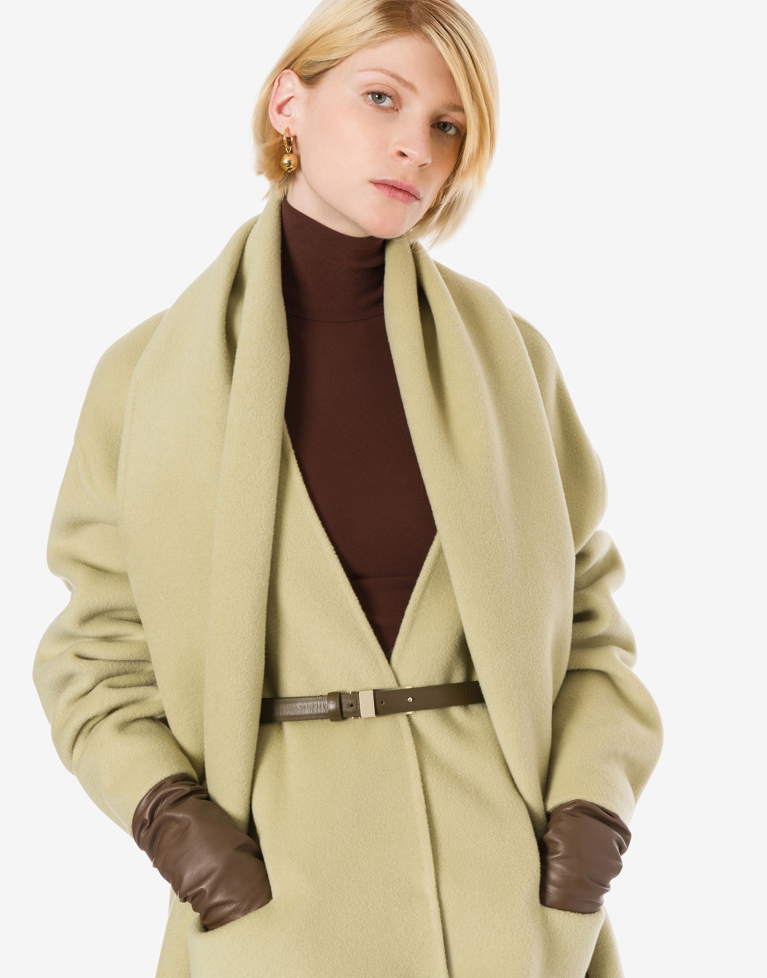 Giacca lunga in panno di lana double、mySite、aoinhome