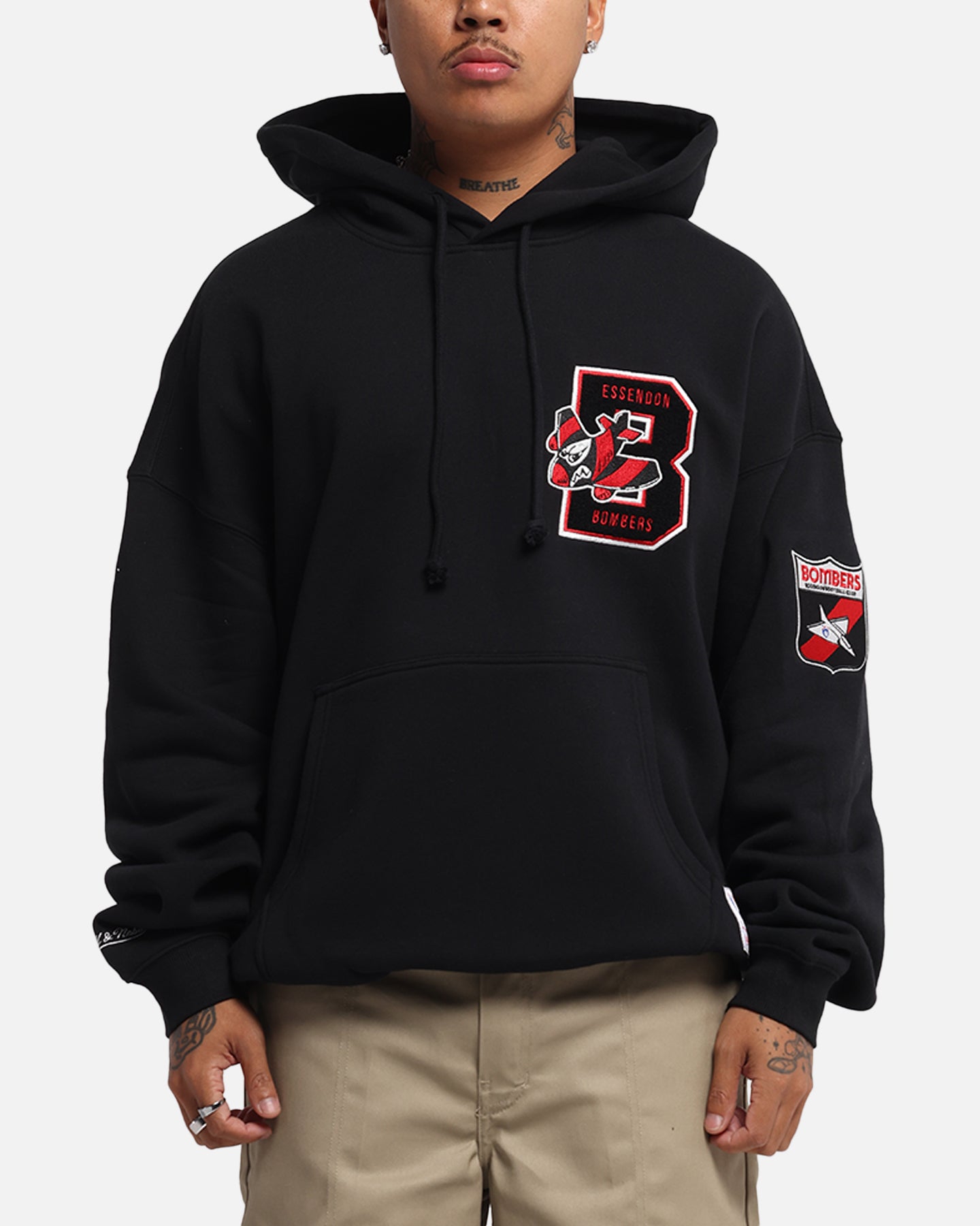 Mitchell & Ness Essendon Bombers Team Hoodie Solid Black、mySite、zt4zffjzw
