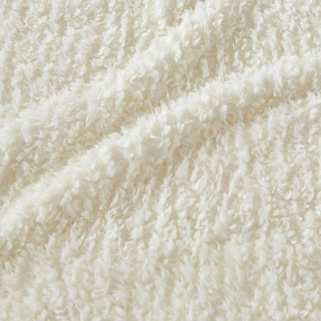 Made in the USA Soft Berber Sherpa Bedding Blanket, Ivory - King、mySite、g9winljtr