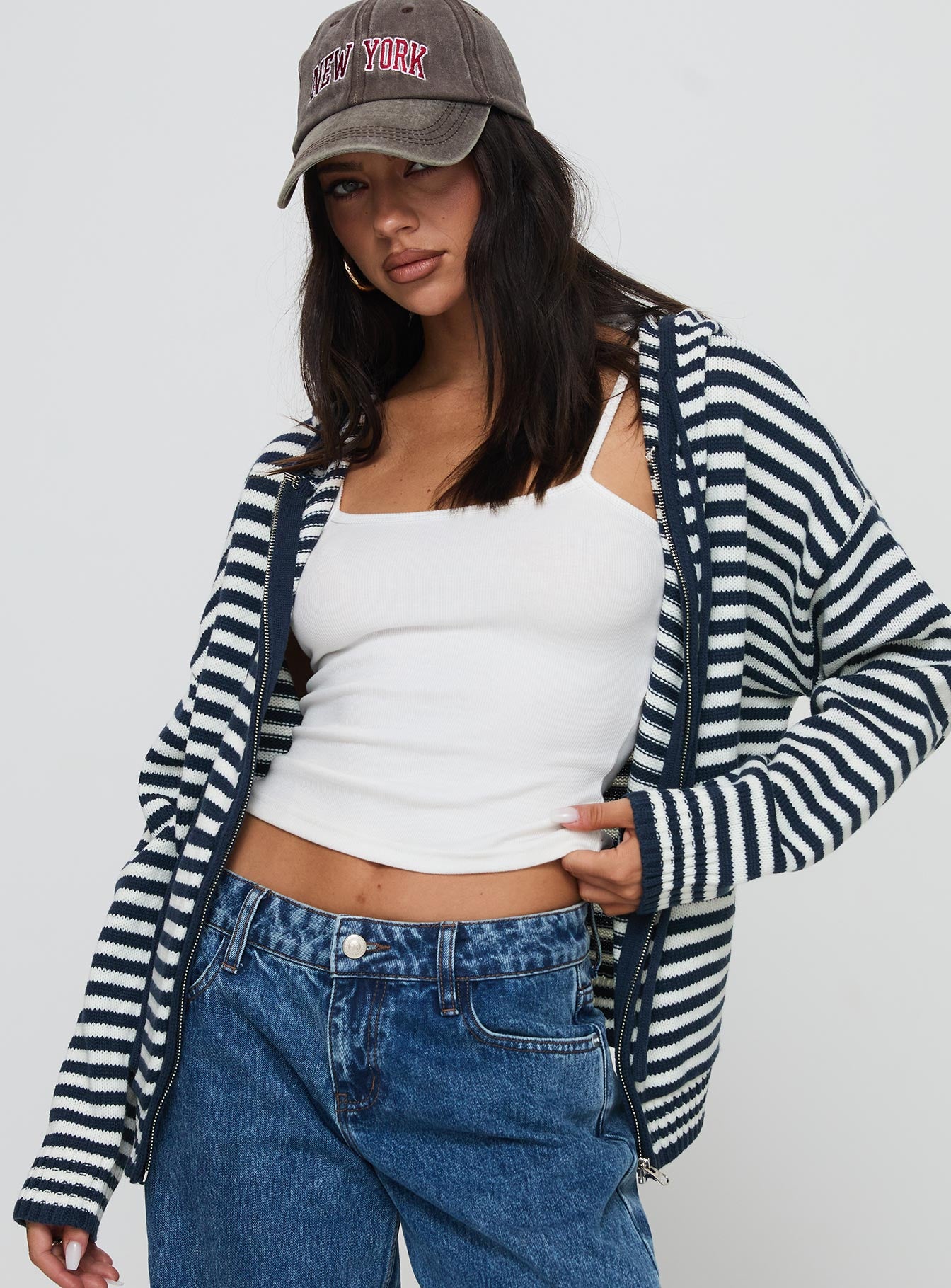 Brienna Zip Jacket Navy、mySite、solidvoid