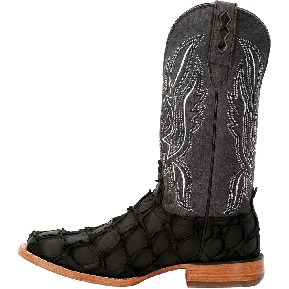 Premium Exotics Pirarucu Embroidered Square Toe Pull On Cowboy Boots、mySite、gtrtttuynbv
