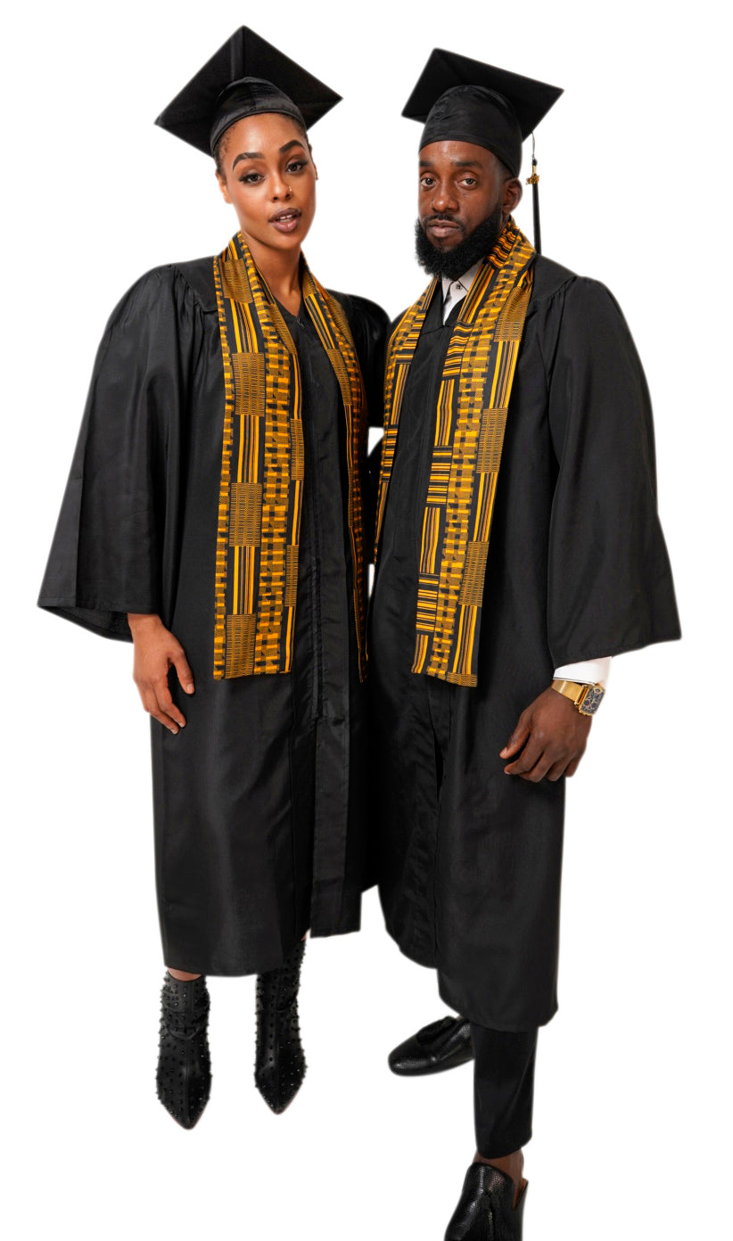 Gold Kente African Print Graduation Stole/Sash DP4091S1、mySite、solidvoid