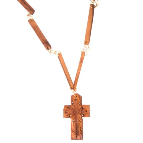  Extra Large Cross carved necklace by hand - ( 2.75 inches pendant and 70cm necklace ) with Certificate、mySite、elrpsem3k