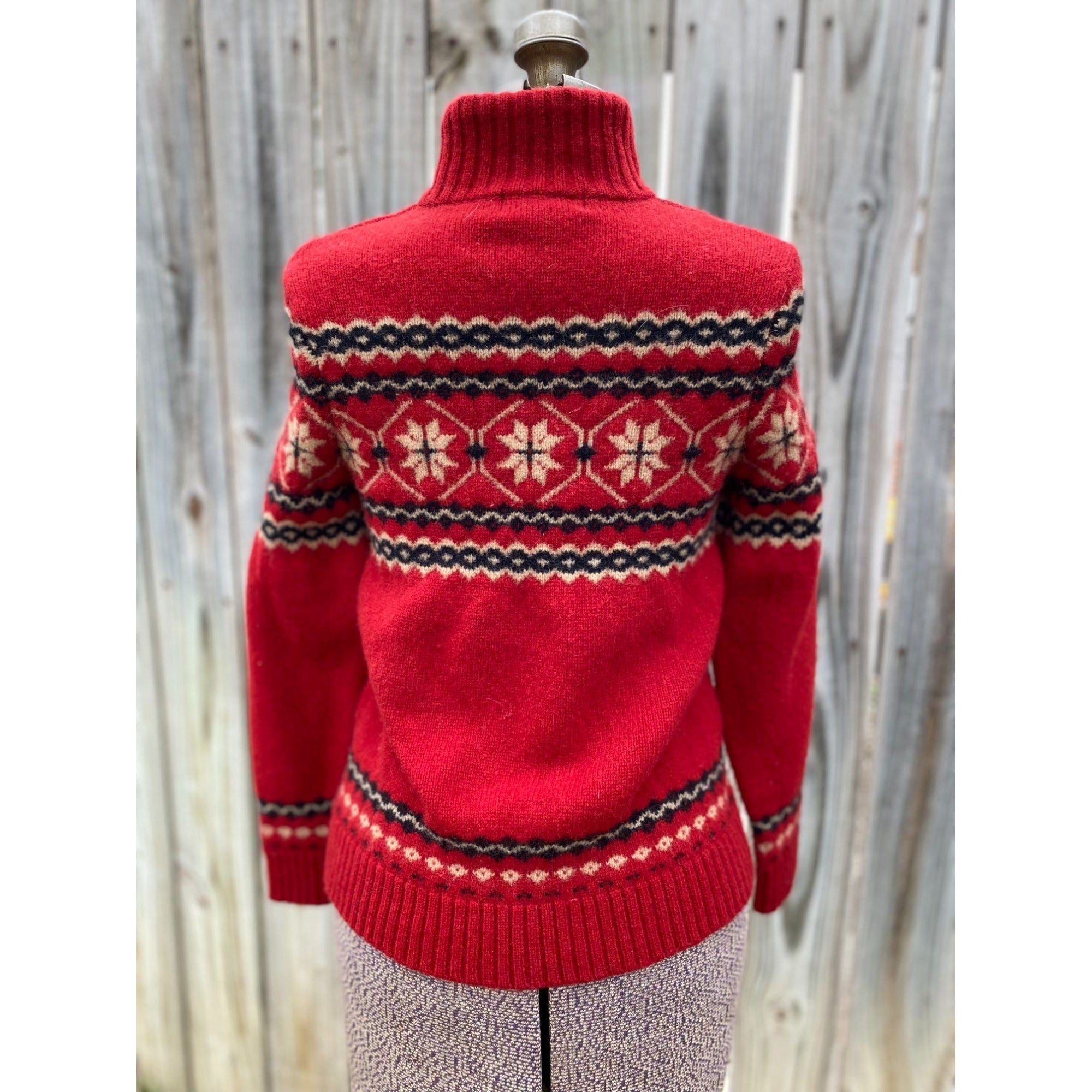 90s Eddie Bauer Lambs Wool Red Sweater Small、mySite、garagedoors4me